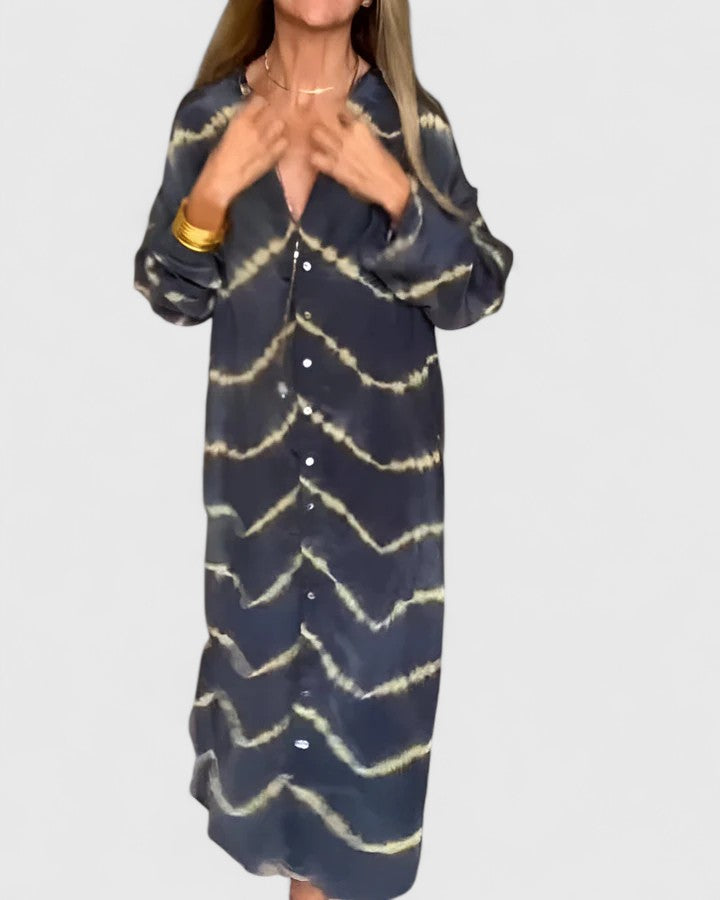 Damen Batik Hemdblusenkleid