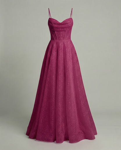 Damen Glitzer Ballkleid