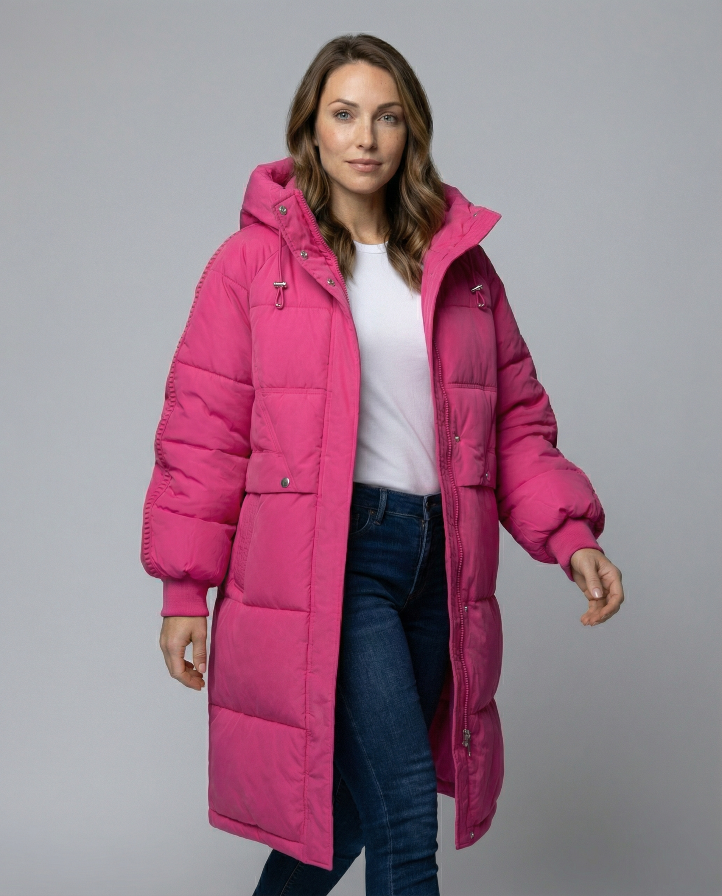 Warme Oversized Pufferjacke Damen Daunenfüllung