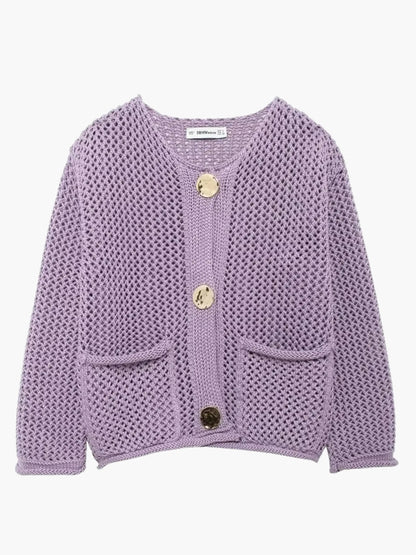 Lya Damen Grobstrick Strickjacke
