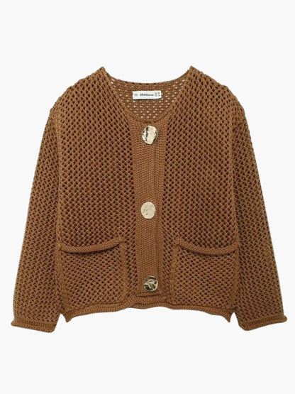 Lya Damen Grobstrick Strickjacke