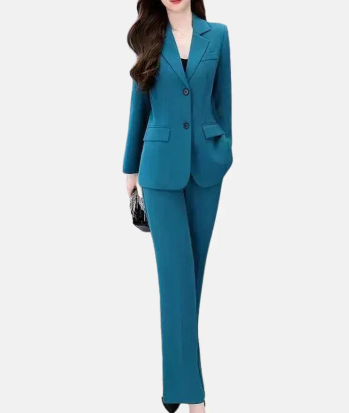 Eveloria Damen Hosenanzug Taillierter Blazer