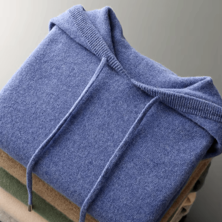 Herren Kaschmir Hoodie Weich Beige