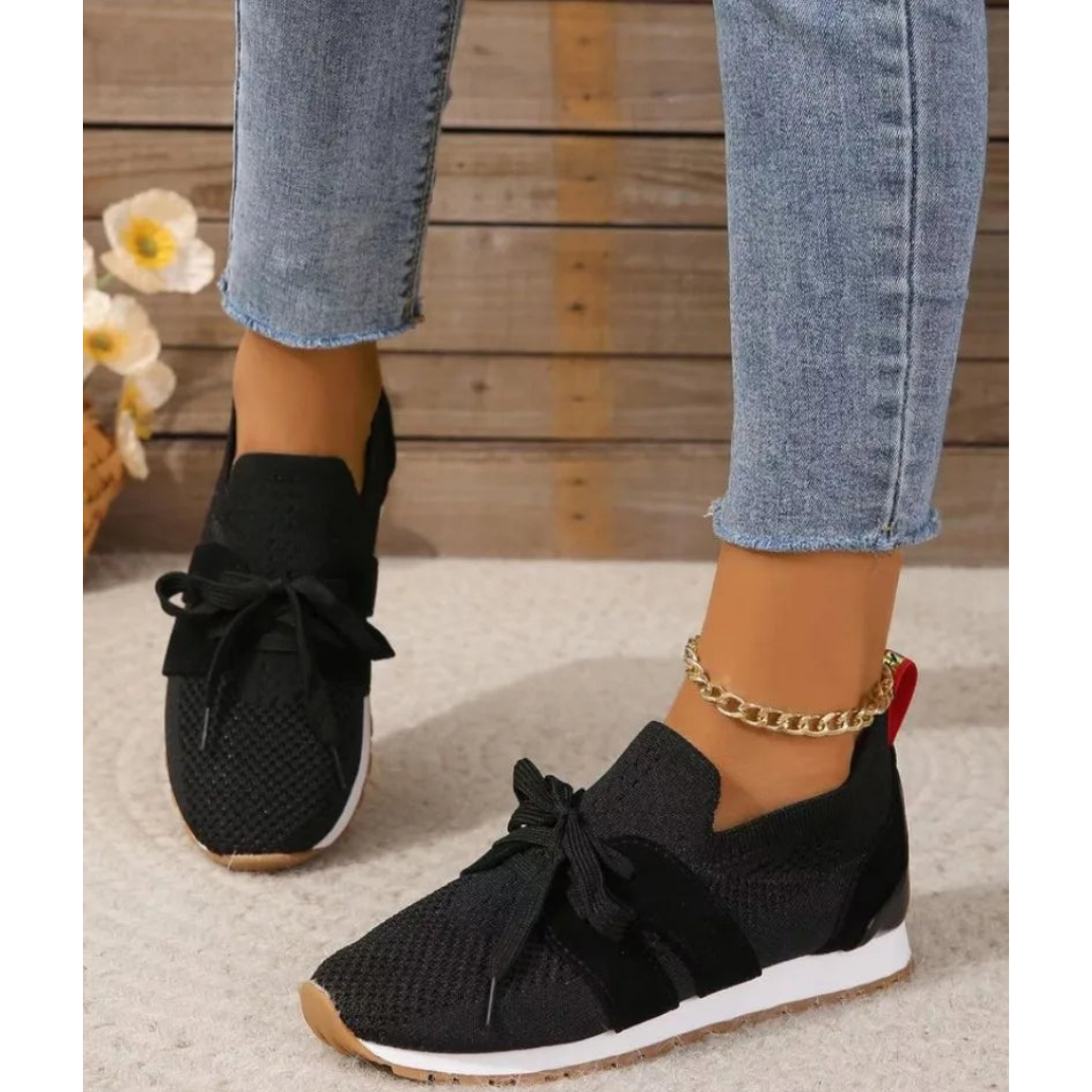 Damen Atmungsaktive Laufschuhe Leicht Bequem Schwarz - Eveloria