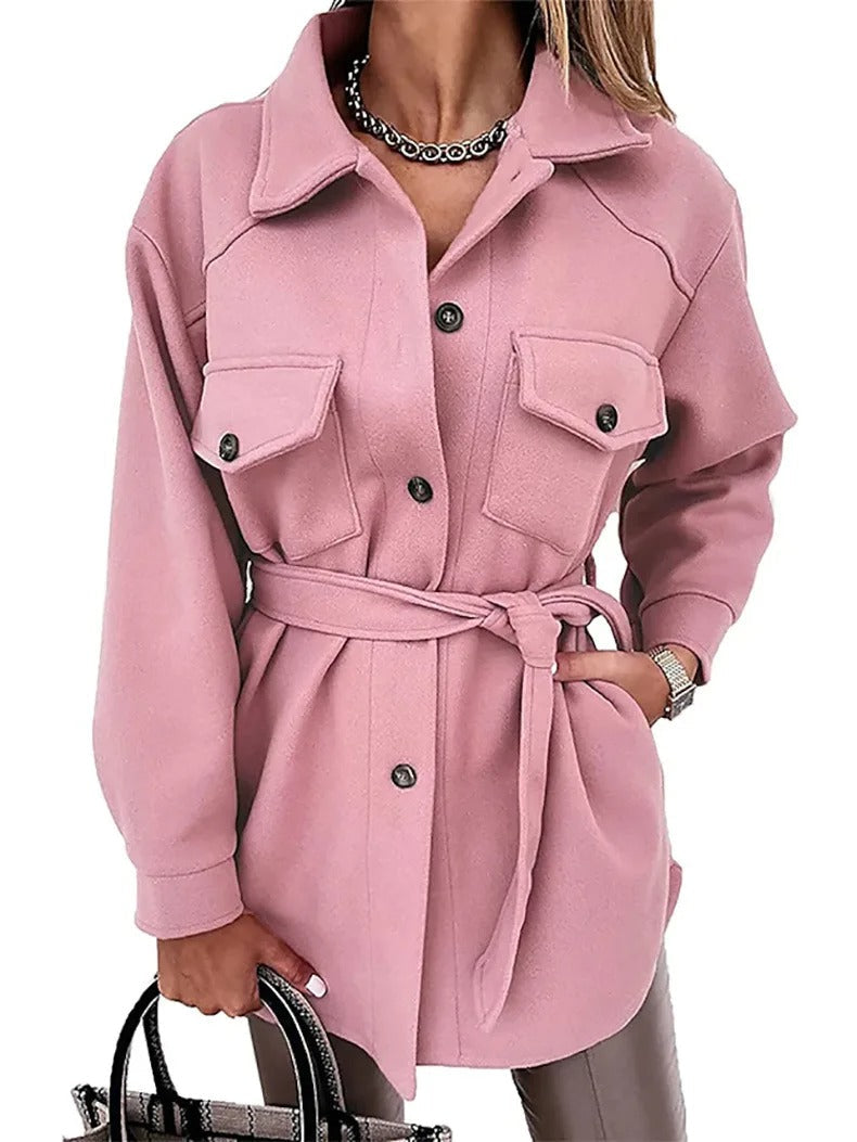Damen Sommerjacke Leichtes Woll Langjacke - Eveloria
