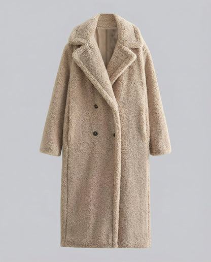 Damen Kunstfell Mantel Teddy Look