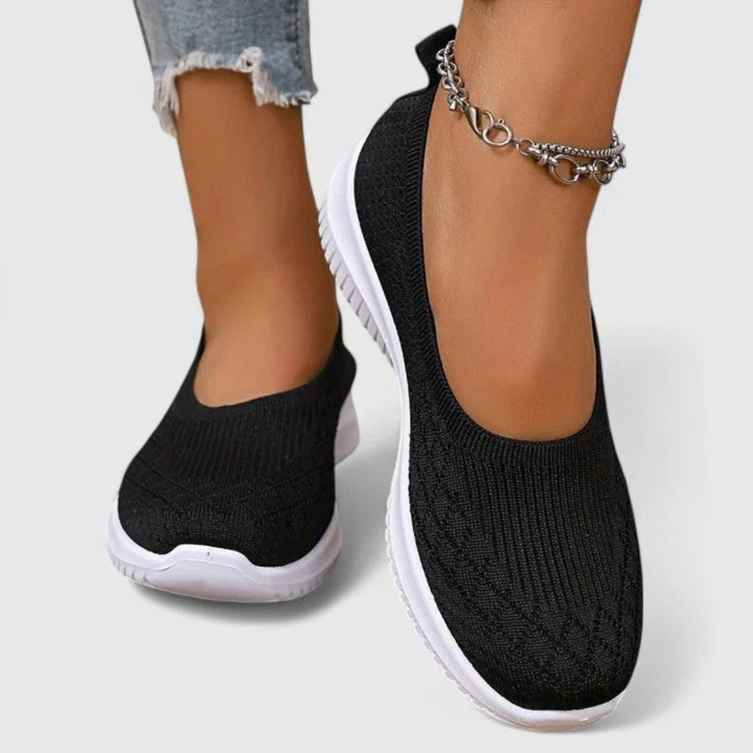 Damen Leichte Slip-On Ballerinas Strick