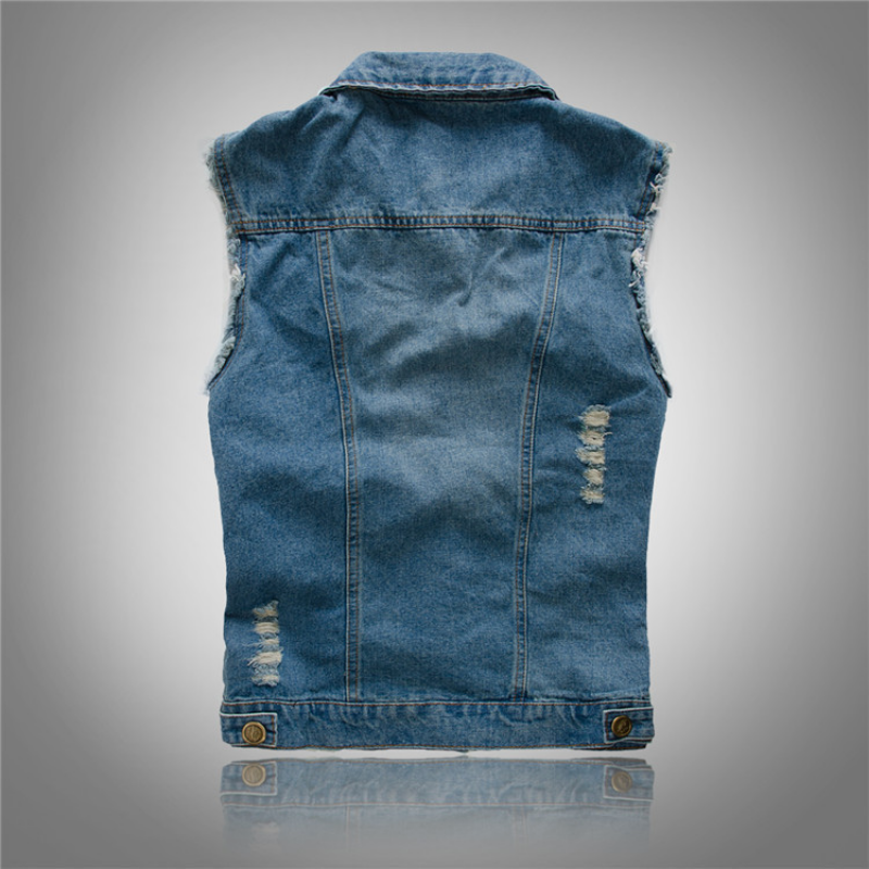 Herren Weste Ärmellos Vintage Stil Baumwolle Braun
