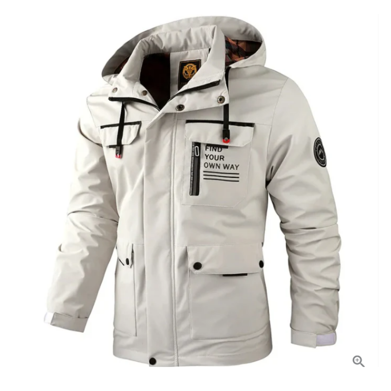 Miles Herren Winterjacke Kapuze Taschen Warm Bequem