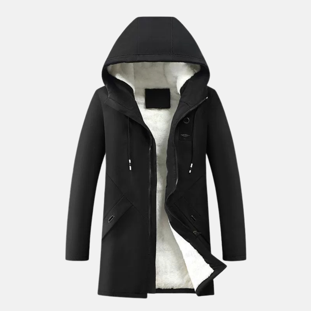 Eveloria Damen Kapuzenjacke Mittellang Fleece Winddicht