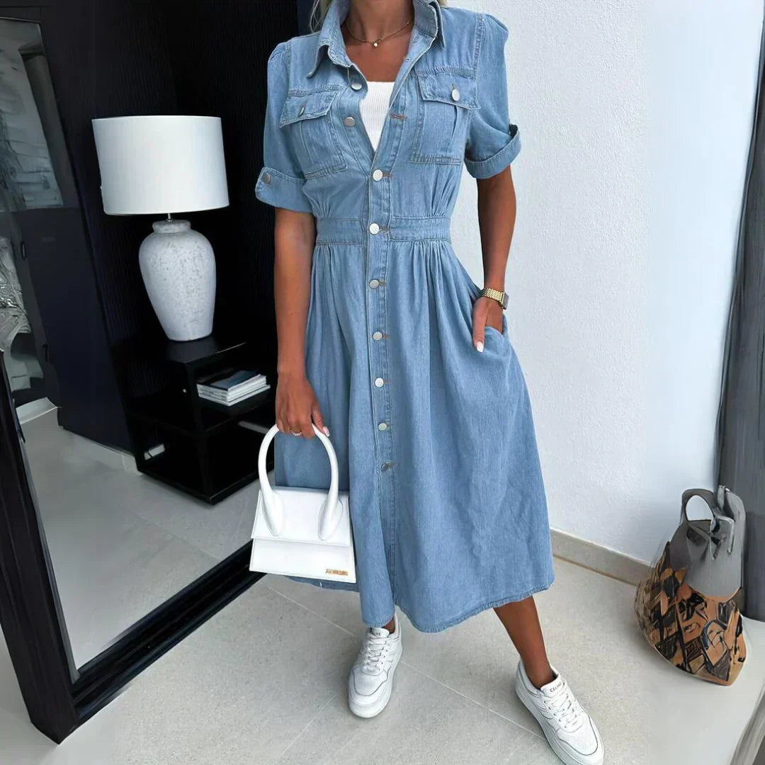 Damen Jeanskleid Trendig Blau