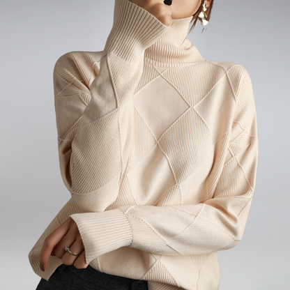 Damen Oversize Rollkragenpullover Lang