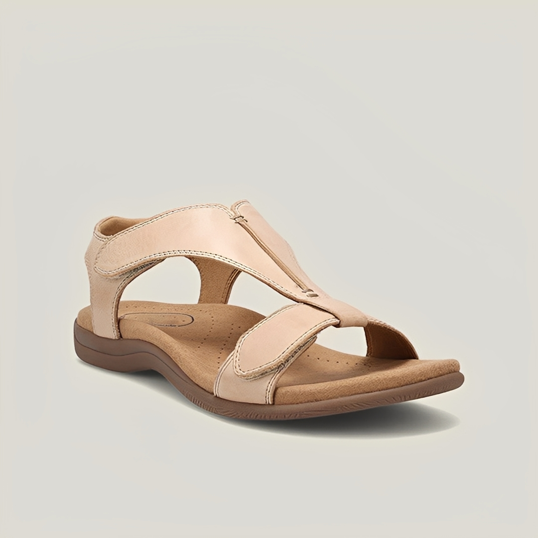 Damen Sommer-Sandalen Leicht Komfortabel Beige - Eveloria