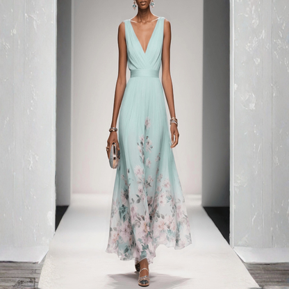 Damen Maxi Kleid Floralmuster Für Hochzeitsgäste