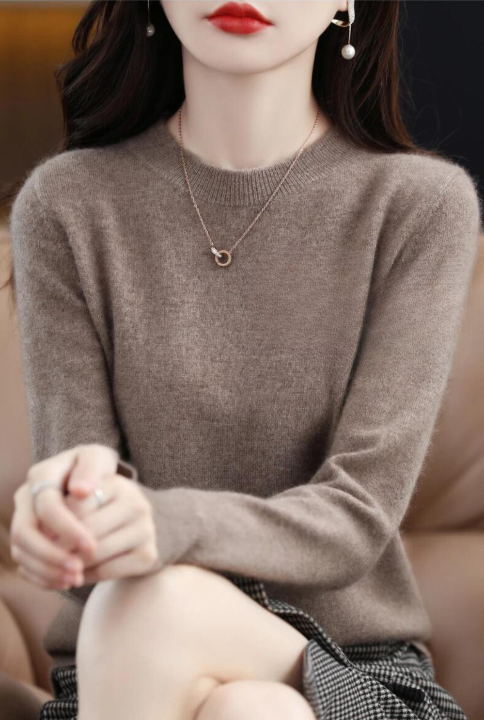 Eveloria Damen Wollpullover Klassisch