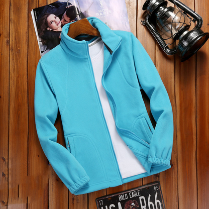 Damen Fleecejacke Reißverschluss Stehkragen Fleece