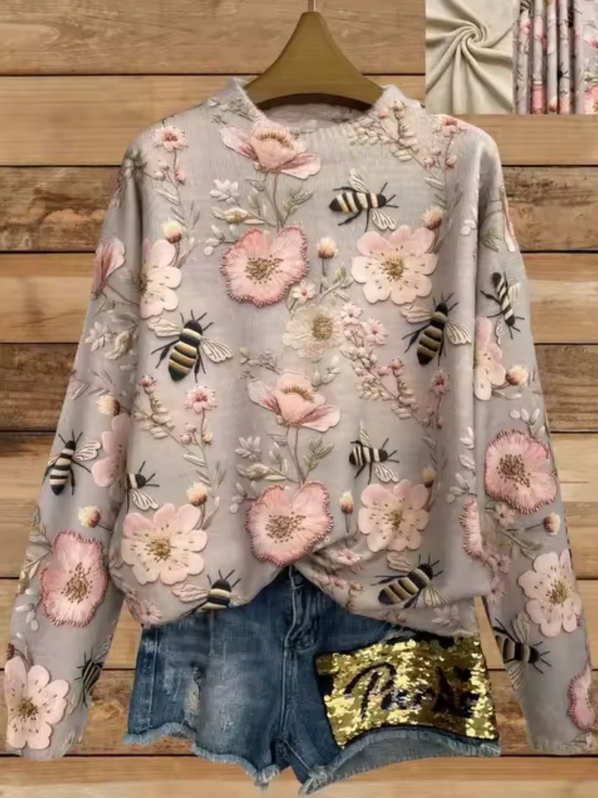 Eveloria Damen Gestrickter Pullover 3D-Druck