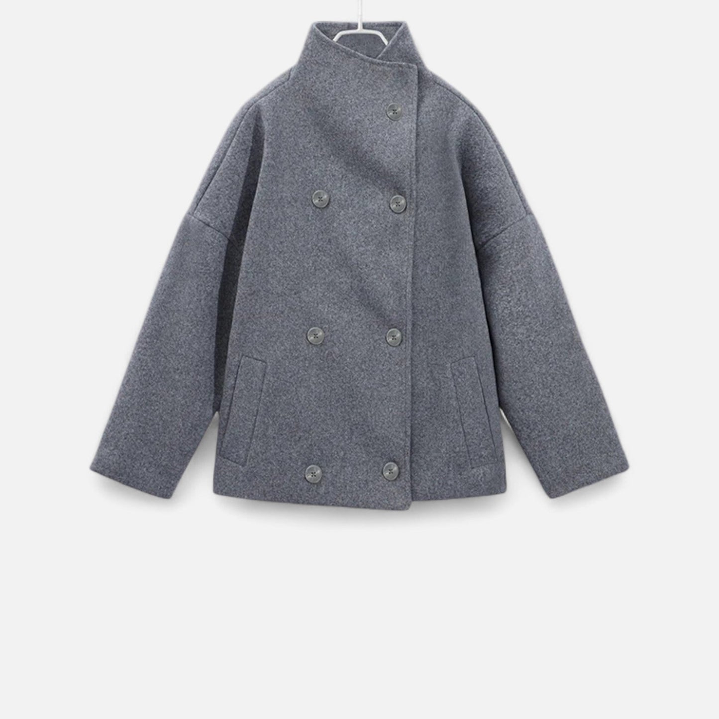 Damen Kurzjacke Moderner Stehkragen Zeitlos Schwarz - Eveloria