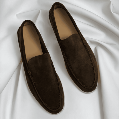 Herren Slip-On Loafers Minimalistisch Leder Braun