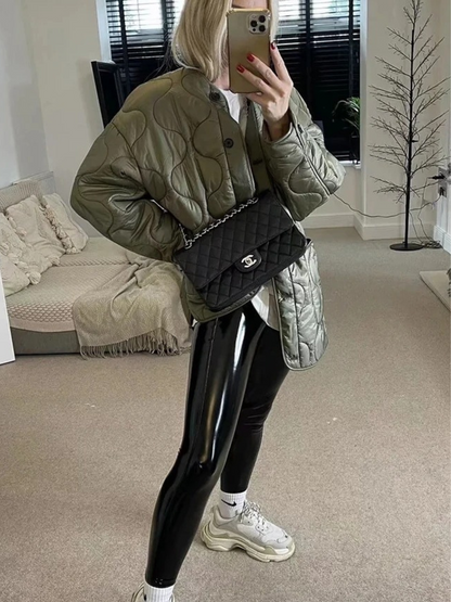 Damen Steppjacke mit Knöpfen