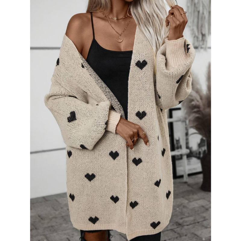 Damen Langarmshirt Herzmuster