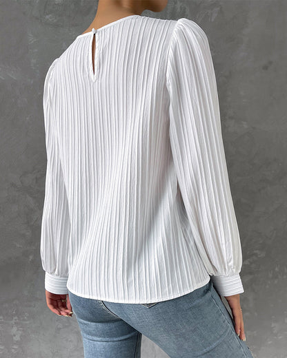 Eveloria Damen Elegant Shirt Rundhalsausschnitt