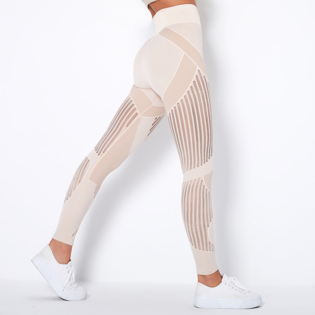 Damen Hochtaillierte Leggings Komfort Silhouette Schwarz - Eveloria