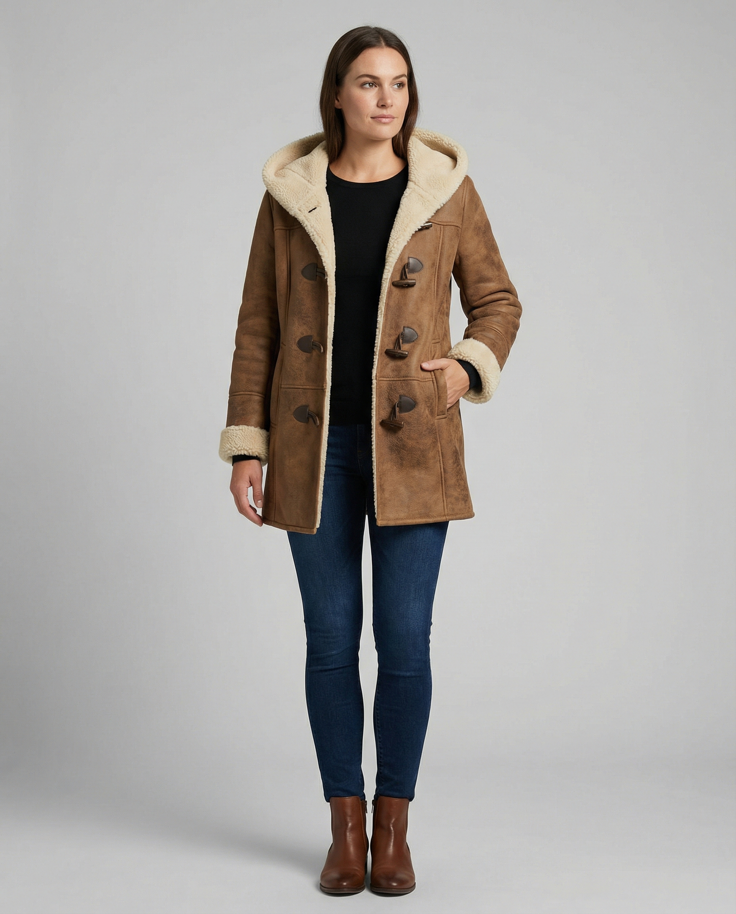 Eveloria Damen Kapuzenjacke Dicker Stoff