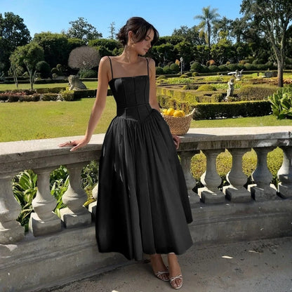 Damen Elegantes Hochzeitsgast Korsett Midikleid