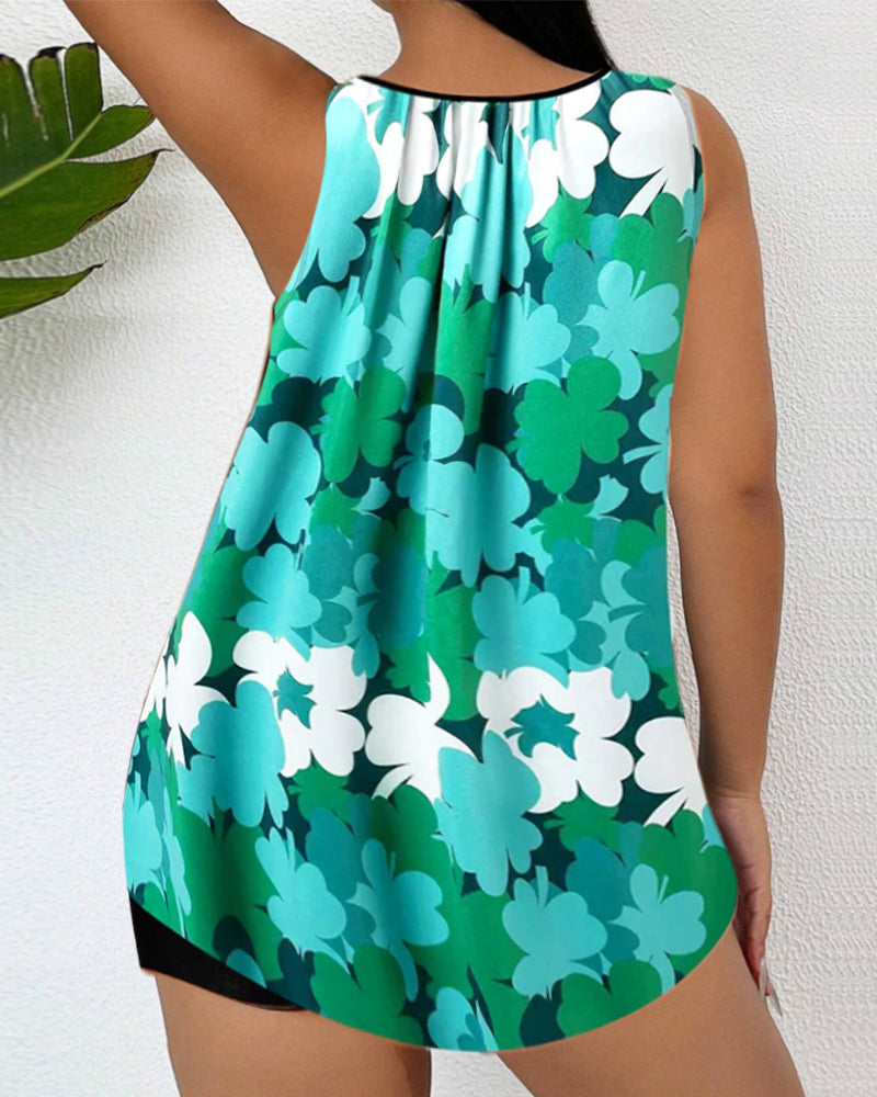 Eveloria Damen Tankini Gedruckt Zweiteilig