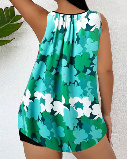 Eveloria Damen Tankini Gedruckt Zweiteilig