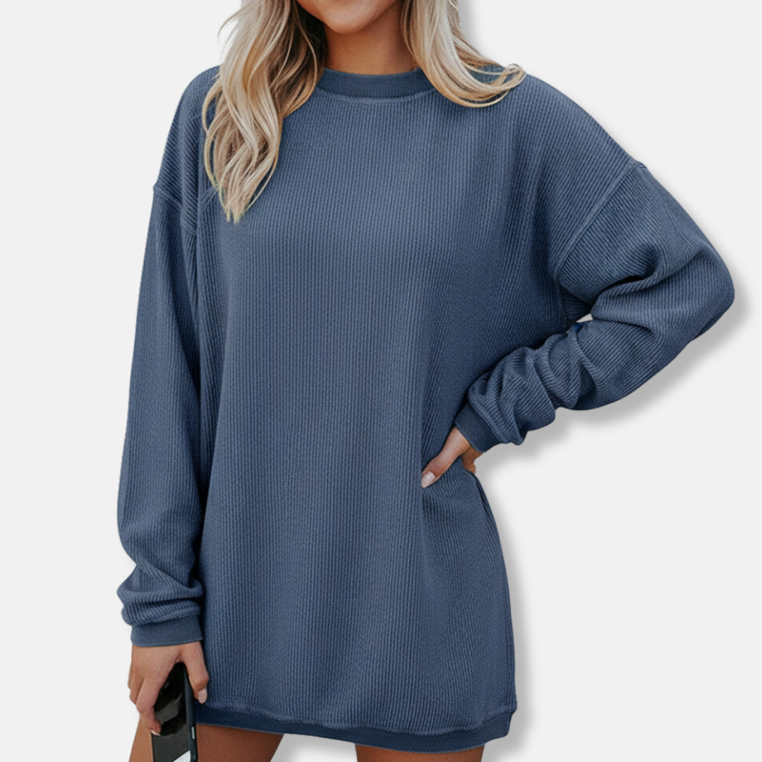 Eveloria Damen Sweatshirt Baumwollmischung Lockere Passform Lange