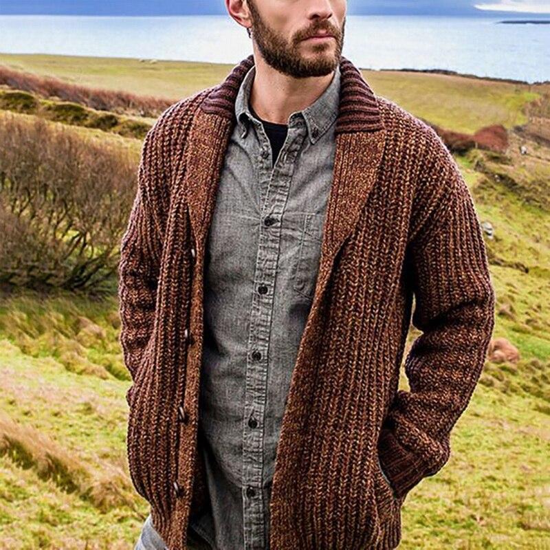 Herren Strickjacke Großgestrickt Komfortabel