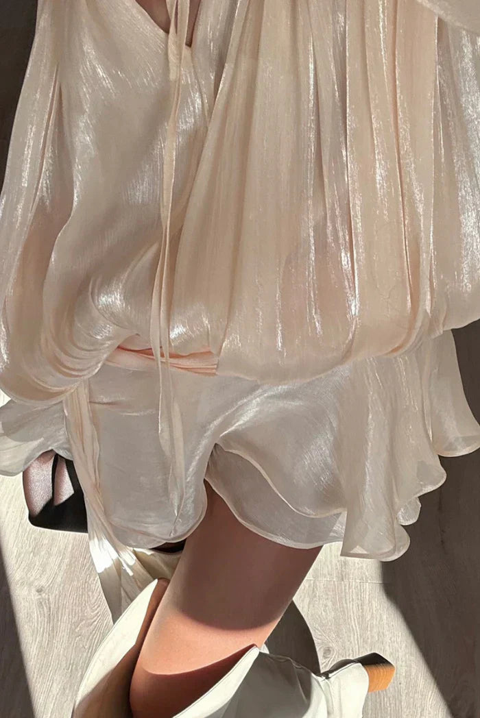 Eveloria Damen Minikleid Rüschen