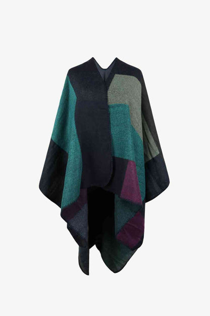 Eveloria Damen Poncho Offenes Design Satten Farbtönen