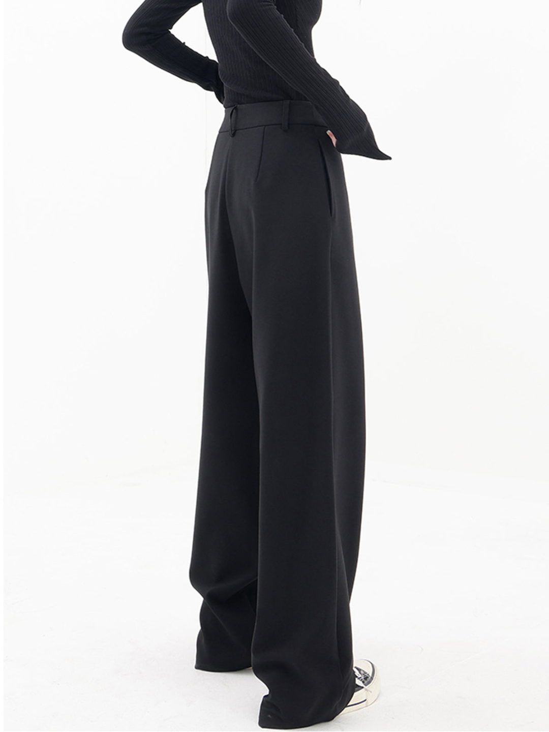 Damen Weite Hose Hohe Taille Bequem Elegant