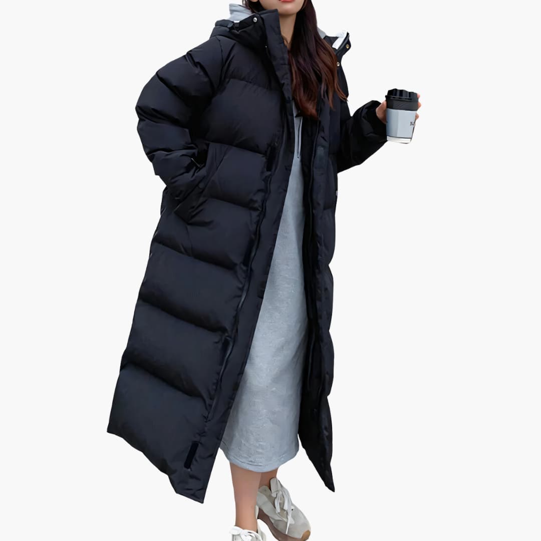 Damen Winterjacke Lang Mit Kapuze - Eveloria