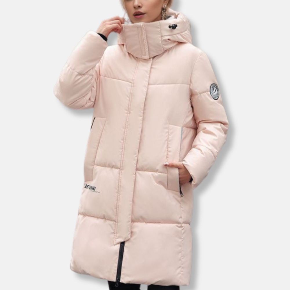 Eveloria Damen Daunenmantel Winterjacke Hochkragen Kapuze