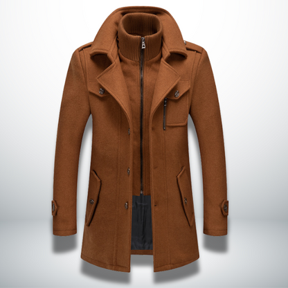Felix Herren Mantel Smart-Casual Knopfverschluss