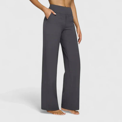 Damen Loungehose Weite Bein Stretchbund