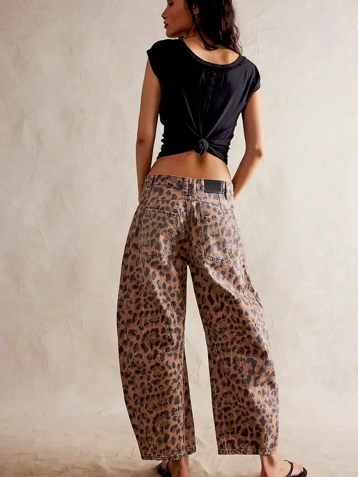 Damen Bedruckte Weite Jeans