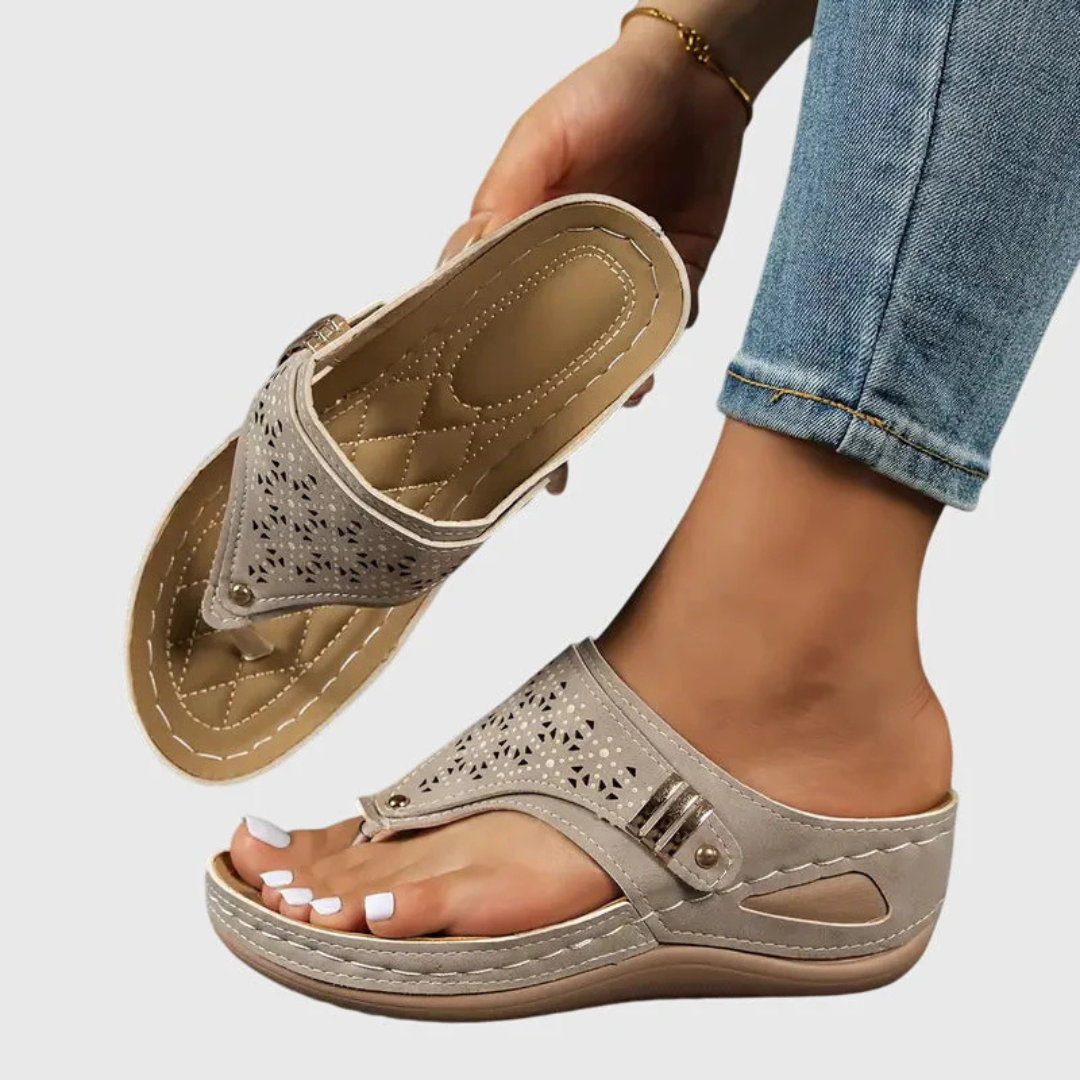 Damen Slip-On Sandalen Flache Schuhe