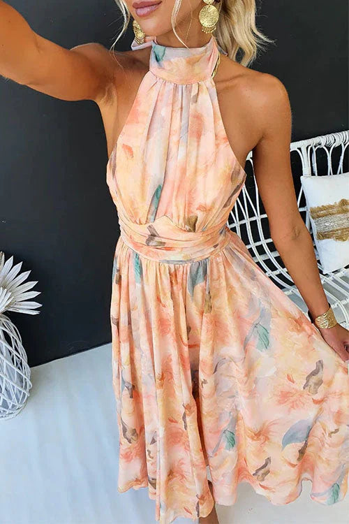 Damen Maxi Kleid Blumenmuster Leicht Sommerkleid