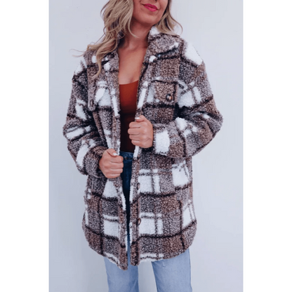 Damen Wintermantel Wolle Flauschig Warm