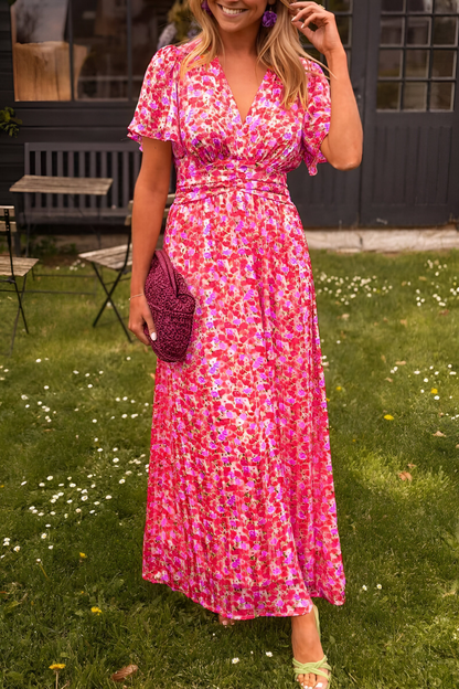 Damen Maxi-Kleid Blumenmuster Sommer Leicht