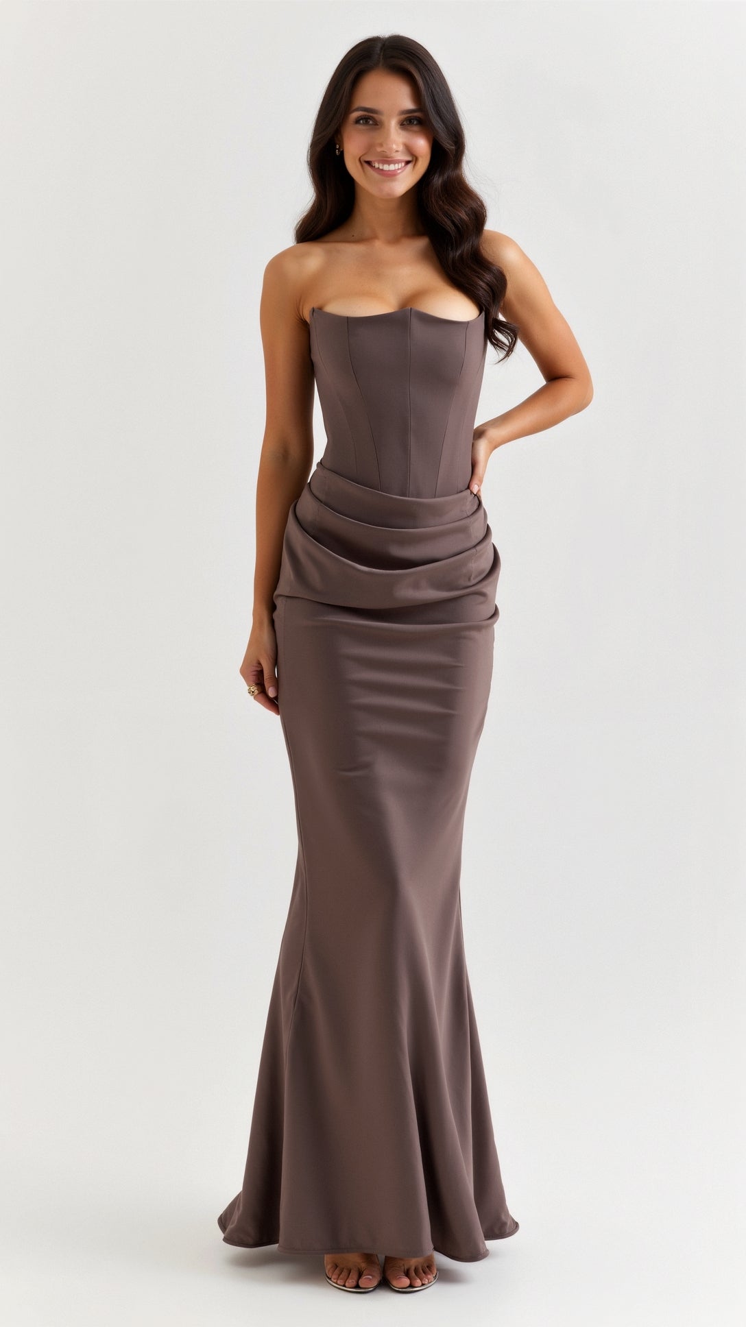 Damen Säulen Maxi Kleid Hochzeitsgäste