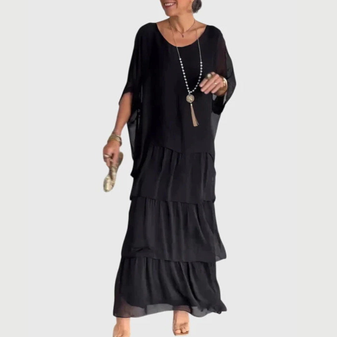 Damen Boho Maxikleid mit Shorts Geschichtetes Design