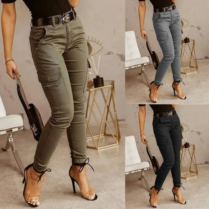 Eveloria Damen Cargo-Hose Hohe Taille