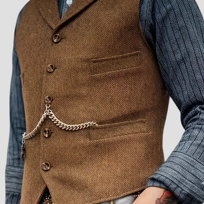 Herren Wollweste Tailored Look Anthrazit - Eveloria