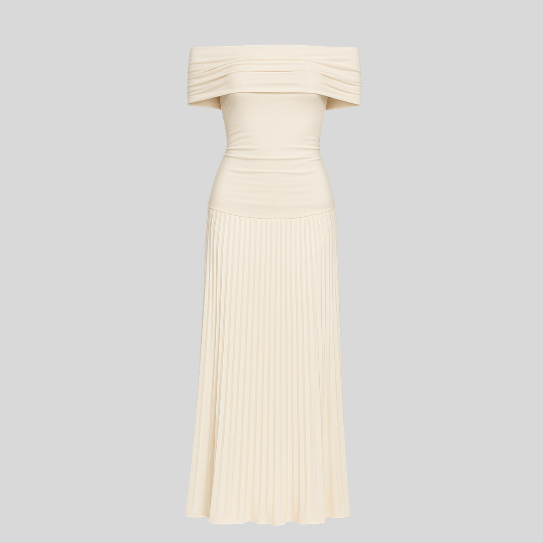 Damen Hochzeitsgastkleid Gefaltet Maxikleid